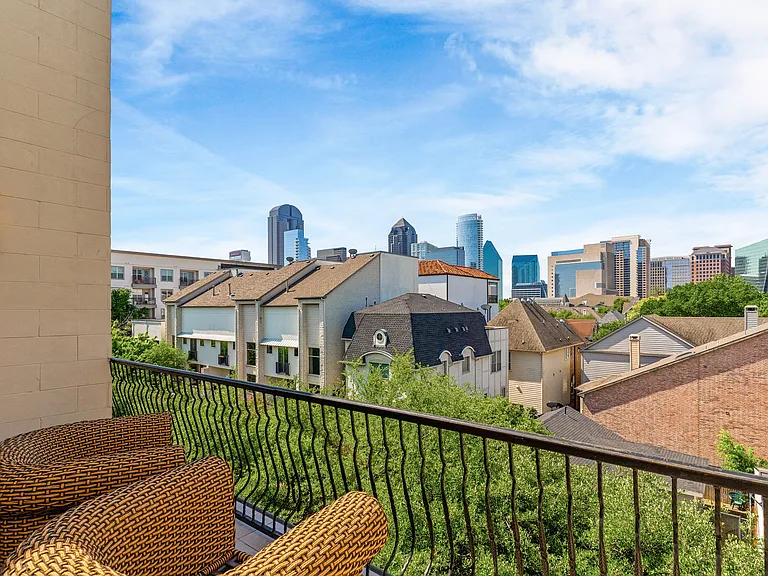 The perfect spot for morning coffee with a view of the heart of Dallas.