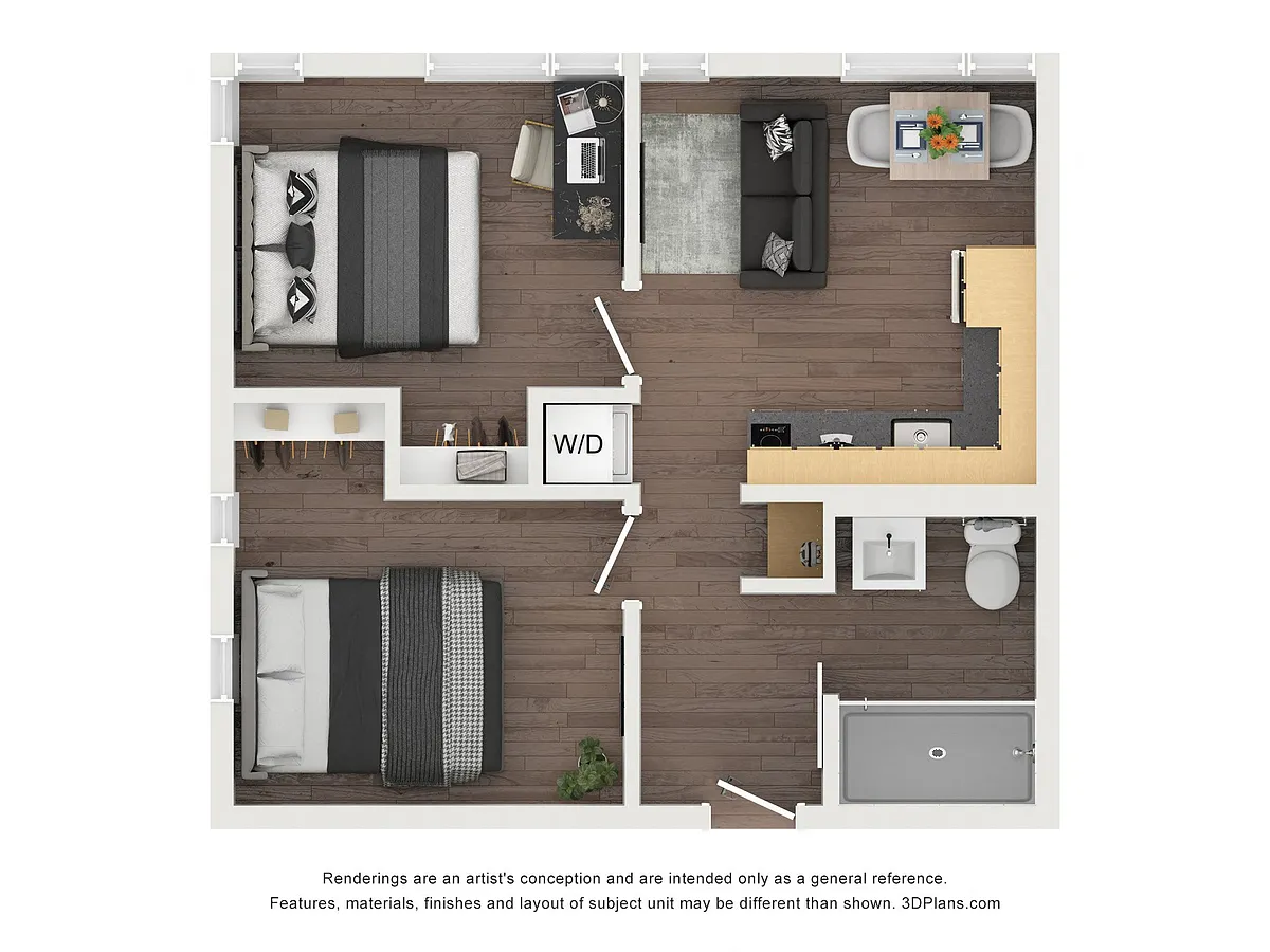 Floor plan Harrison Two Bedroom