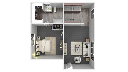 Floor plan 1 Bedroom 1 Bathroom