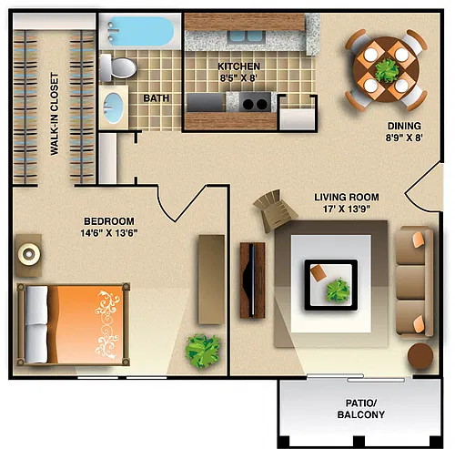 Floor plan One Bedroom - Small