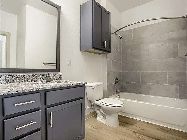 bathroom with tub/shower combo