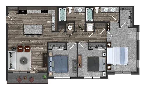 Floor plan 3x2 | 60% AMI