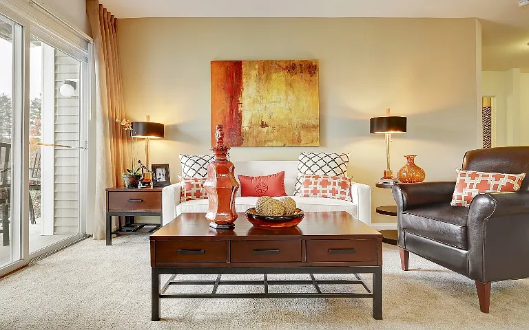 Living area in classic apartment home