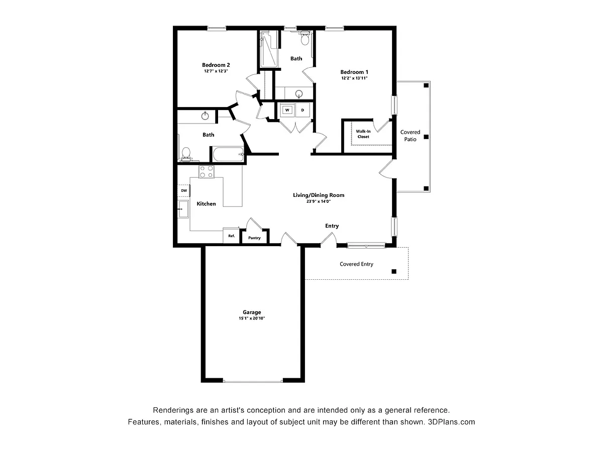Floor plan 2B/2BVillas at Belle Meadow
