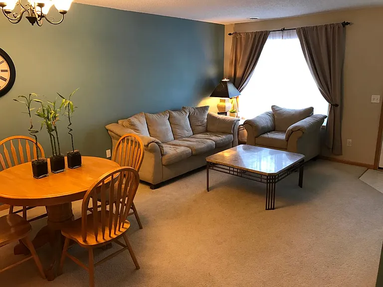 Living room and eating area
