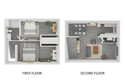 Floor plan Two-Bedroom Townhome