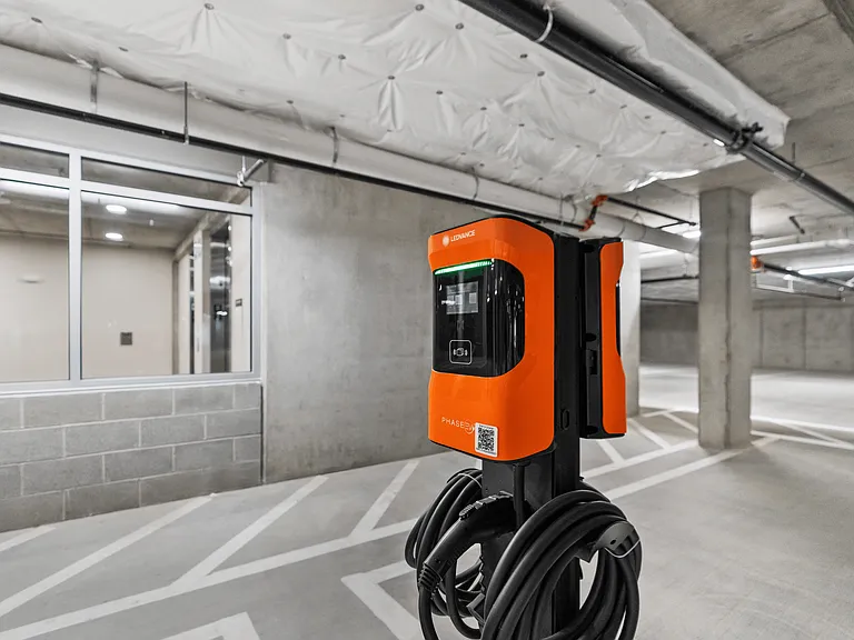 Charge up with on-site EV stations.
