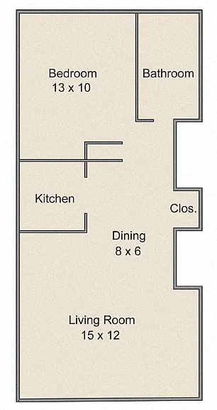 Floor plan 1 Bed/ 1 Bath