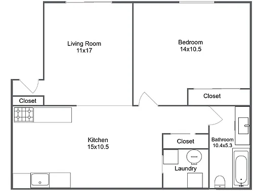 Floor plan 1 BR apartment