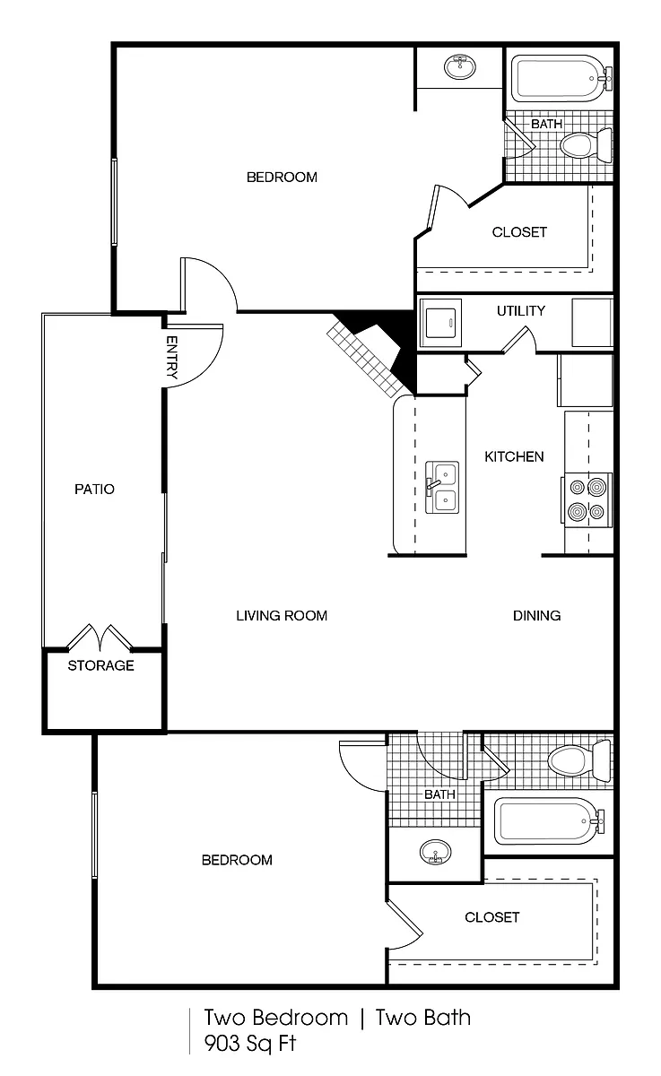 Floor plan 2 bedroom 2 bath