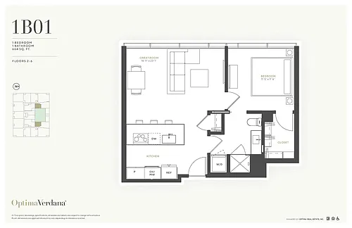 Floor plan 1B-01