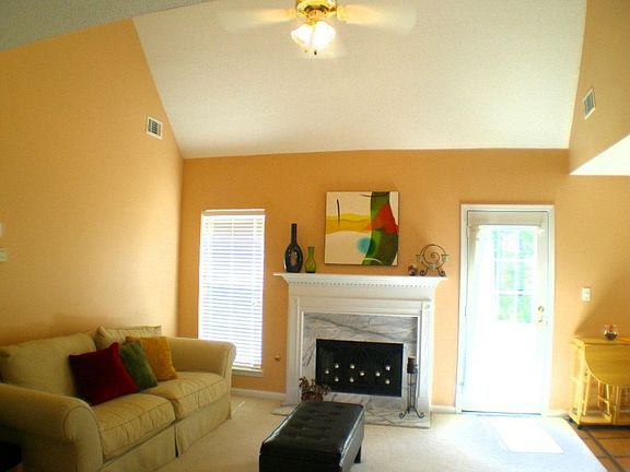Great room with vaulted ceiling