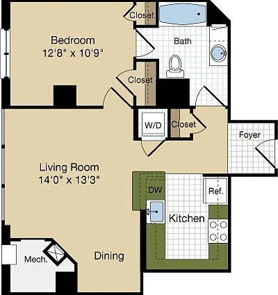Chaucer - 1 Bedroom - 1 Bathroom