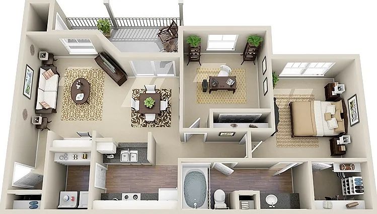 The Broadwater - Imperial - 1 Beds - 1 Baths - 953 Sq. ft.