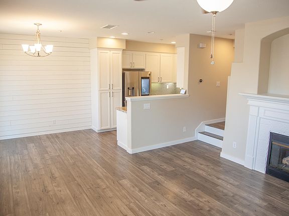 View from living room to kitchen