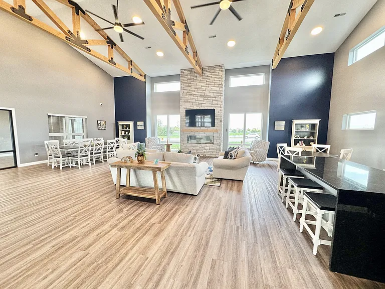 Clubroom with Kitchenette & Fireplace