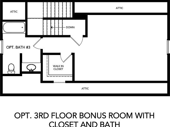 Optional 3rd Floor with Closet and Bath