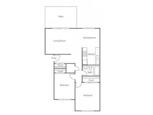 Floor plan 2BD/1BA Plan A