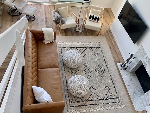 View from loft to living room