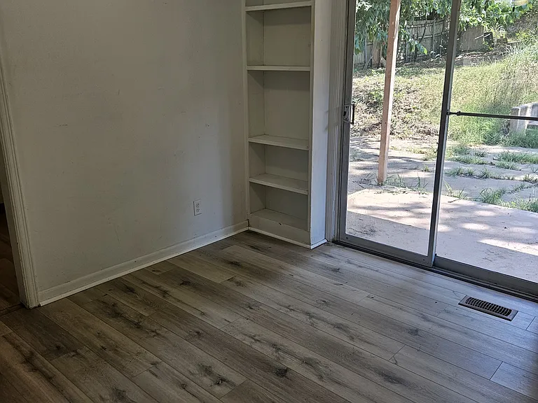 dining room looking through sliding glass patio door