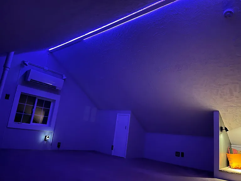 Set a viewing area on the third floor for movies or gaming.