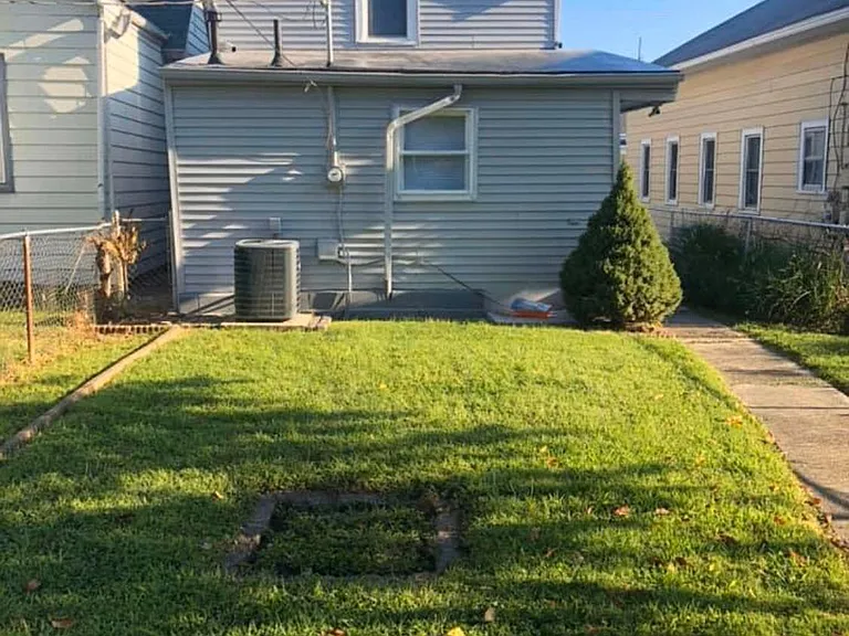 backyard at 2104 west virginia. has off street parking.