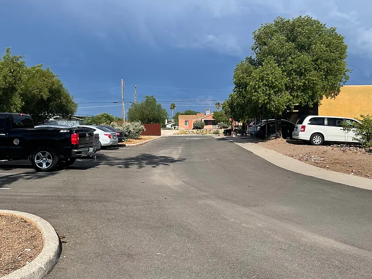 Private driveway into community