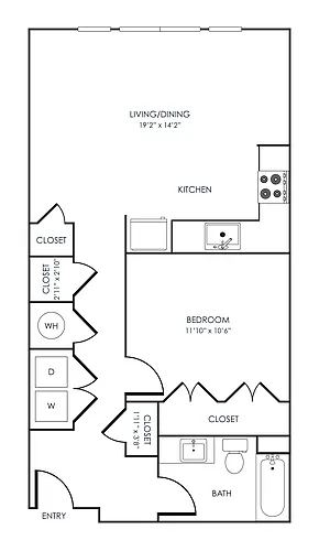 Floor plan 1 Bedroom 11B