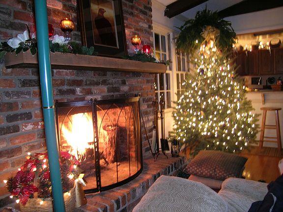 Fireplace at Christmas