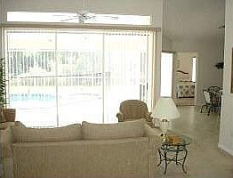Living Area with View of Pool