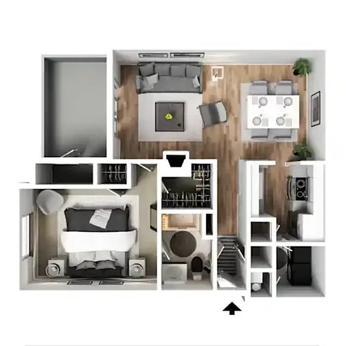 Floor plan 1 X 1