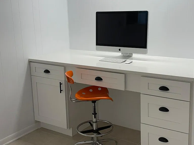 Computer nook by living room area