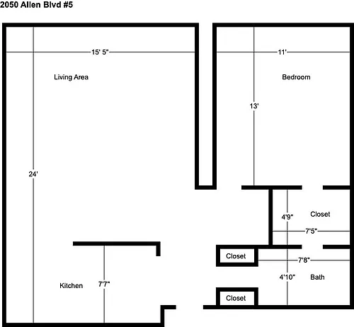 Floor plan 1-Bedroom First Floor 2050-5