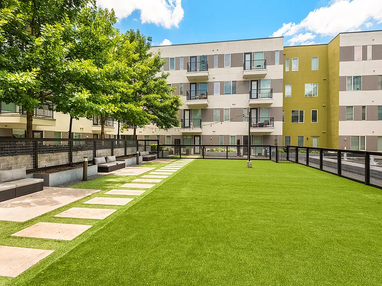Dog Park with Turf and Shaded Seating