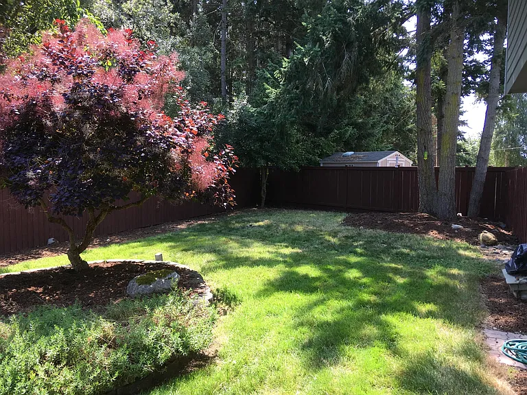 Fully fenced backyard