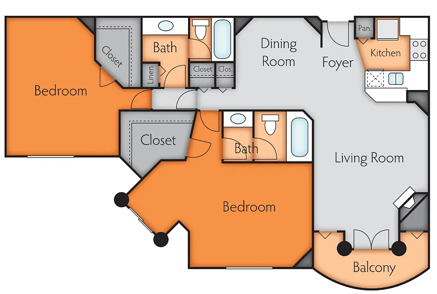 Floor plan 2 Bedroom C