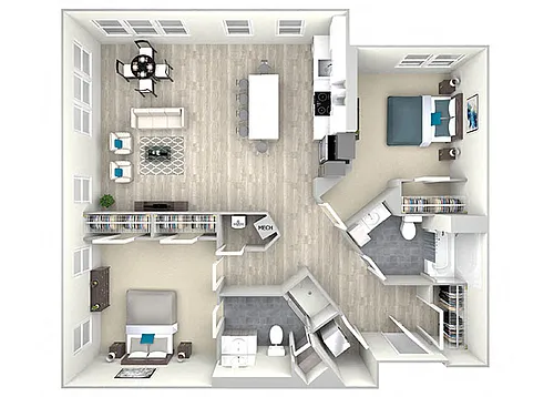 Floor plan 78bB4 Two Bed Two Bath