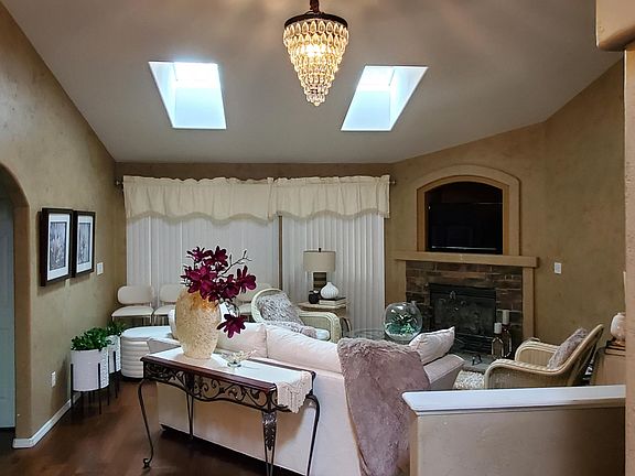 Living room with fireplace