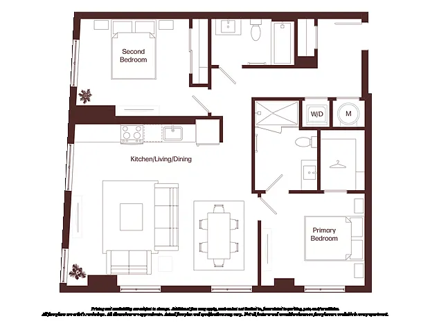 Floor plan 2 Bed - 2 Bath | b05
