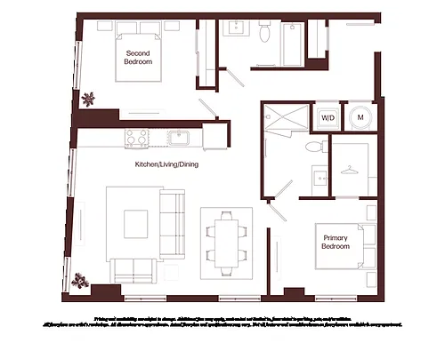 Floor plan 2 Bed - 2 Bath | b05