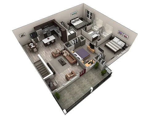 Floor plan 3 BR Grand Overlook