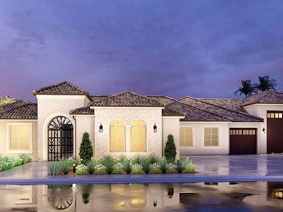 Formal Italian Exterior with RV Garage