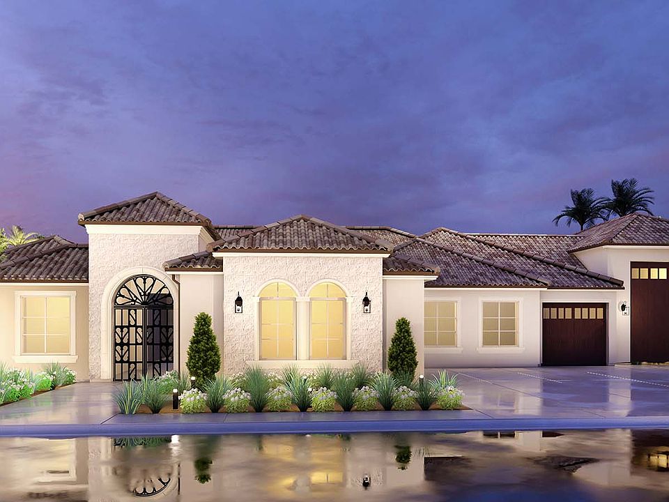 Formal Italian Exterior with RV Garage