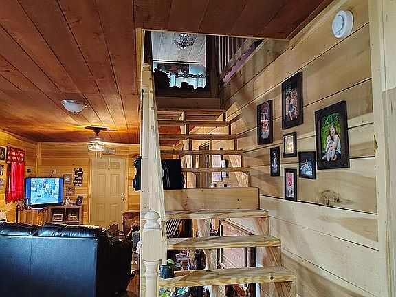 Stairs going up to loft