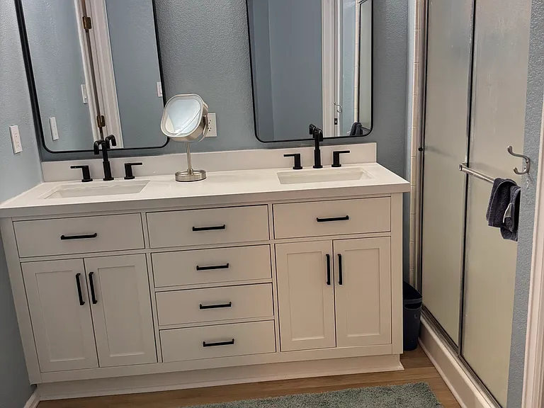 Primary attached bathroom and walking closet