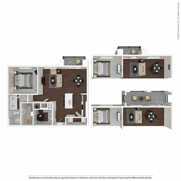 Floor plan 1x1 w/study