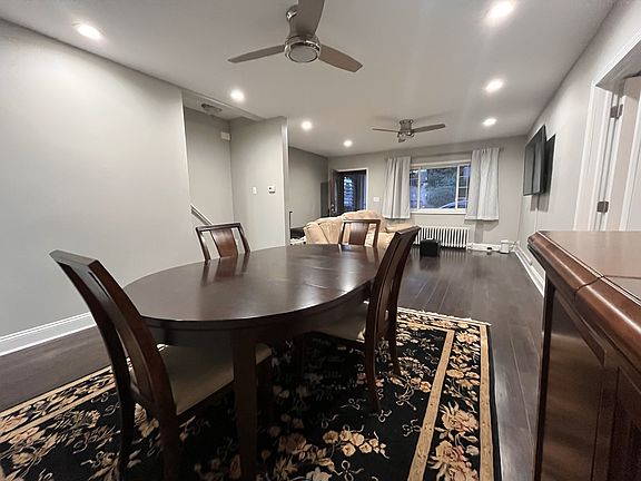 Seamless flow between dining and living areas.