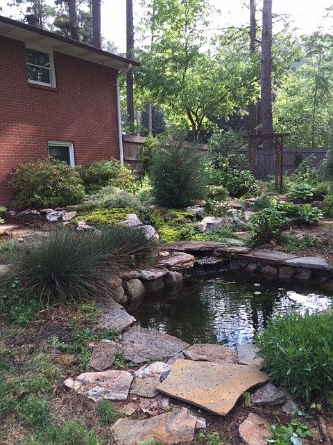 Fenced in Backyard with Pond