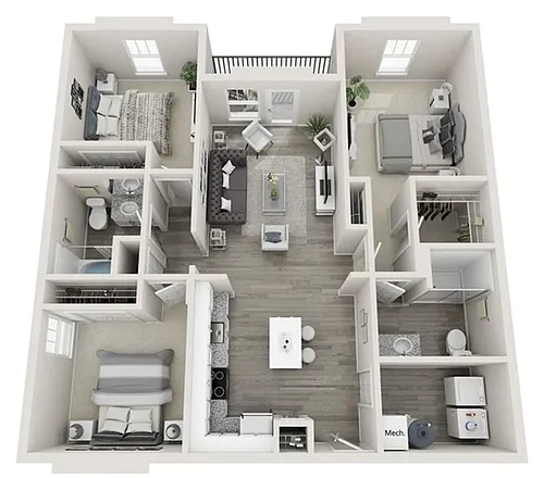Floor plan 3BD / 2BA