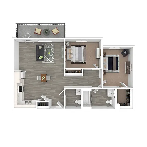 Floor plan Two Bedroom - Income Restricted